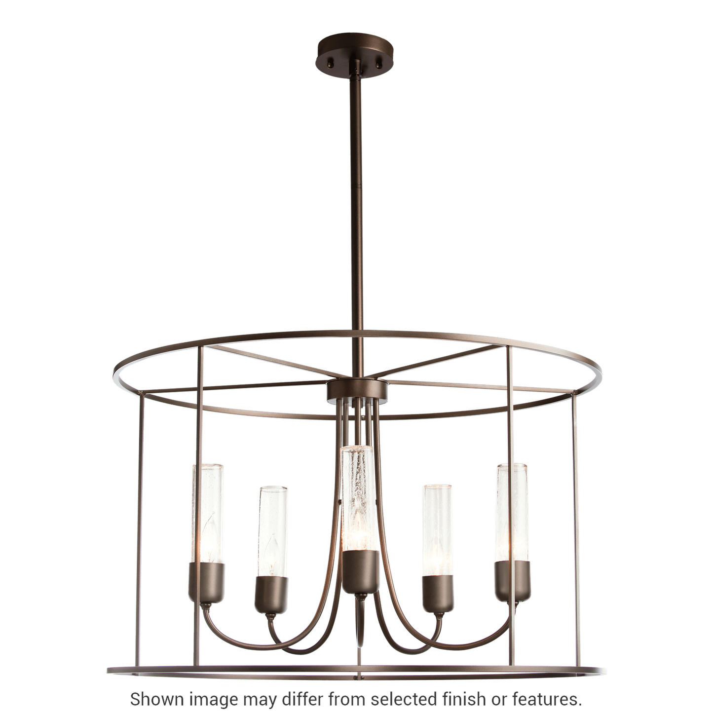 Portico Drum Outdoor Pendant - White - Opal Glass by Hubbardton Forge