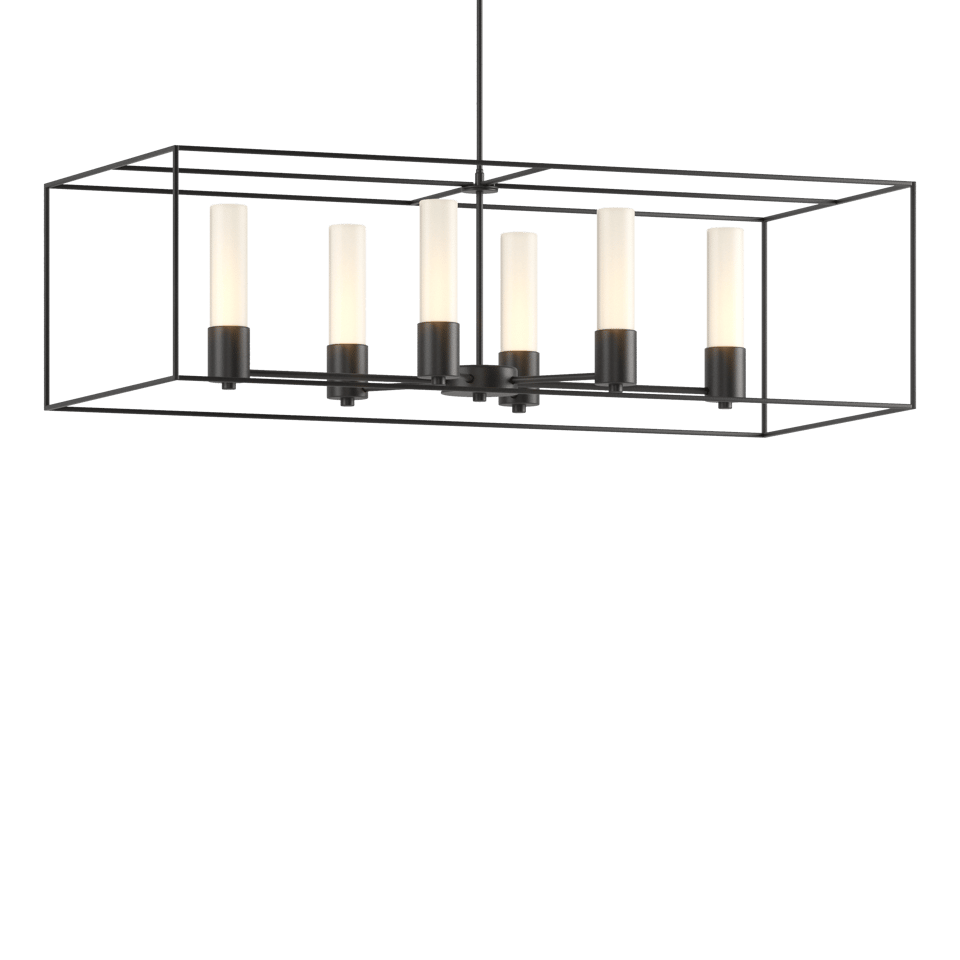 Portico Pendant - Black - Opal Glass by Hubbardton Forge