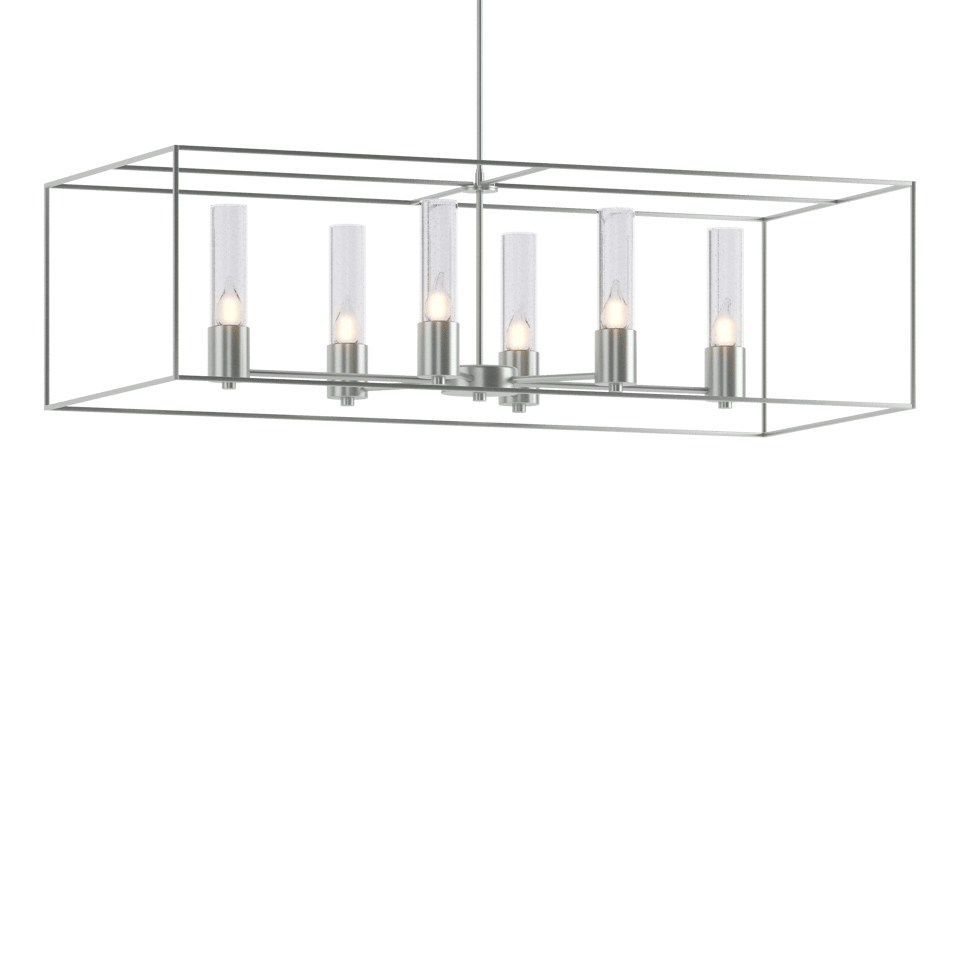 Portico Pendant - Vintage Platinum - Clear Seeded Glass by Hubbardton Forge