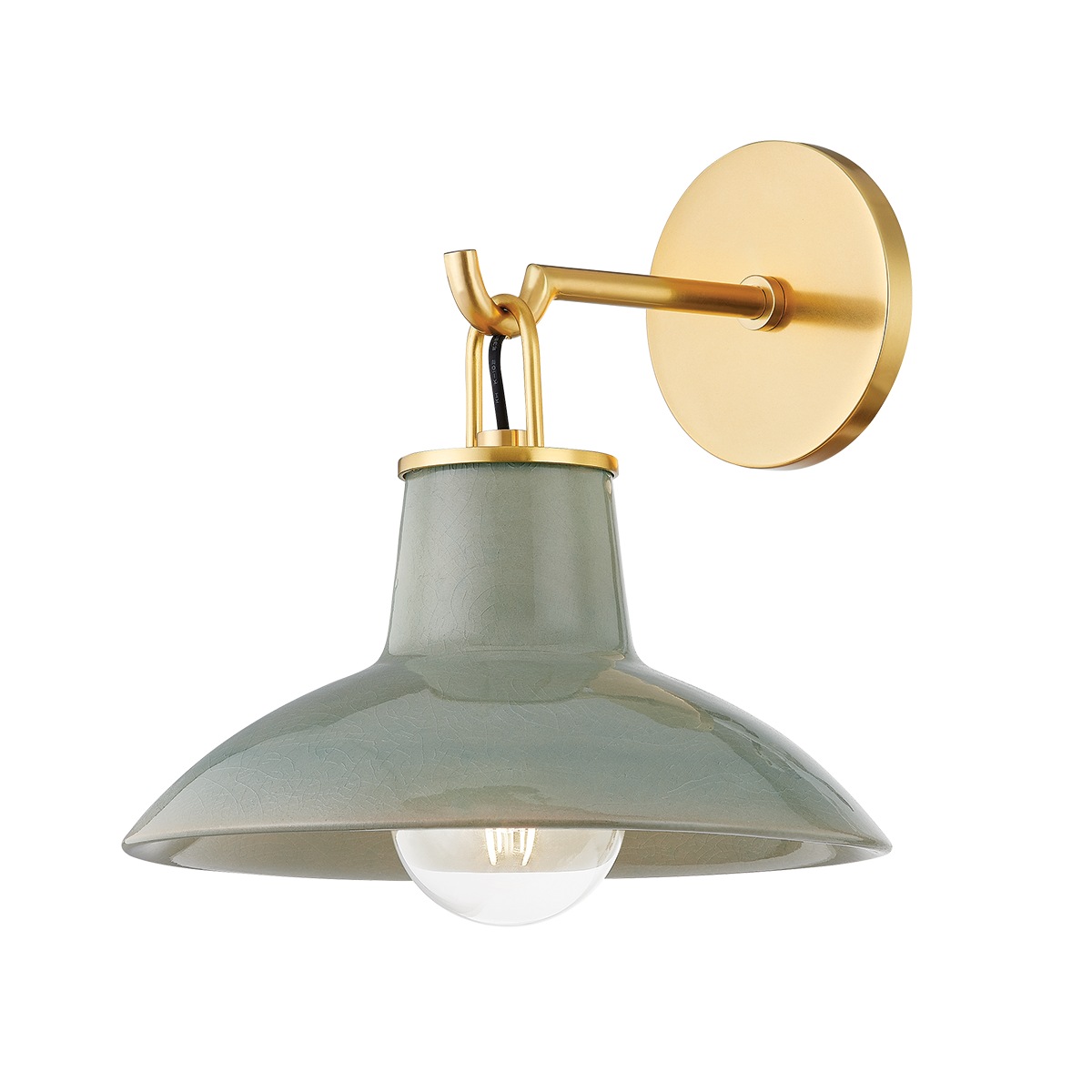 Pottersville Sconce - Aged Brass/Ceramic Moss Crackle by Hudson Valley Lighting