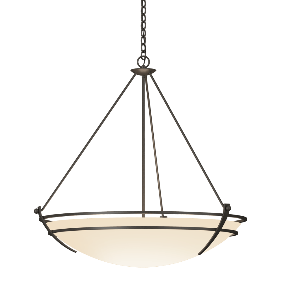 Presidio Tryne Large Scale Pendant - Dark Smoke - Opal Glass by Hubbardton Forge