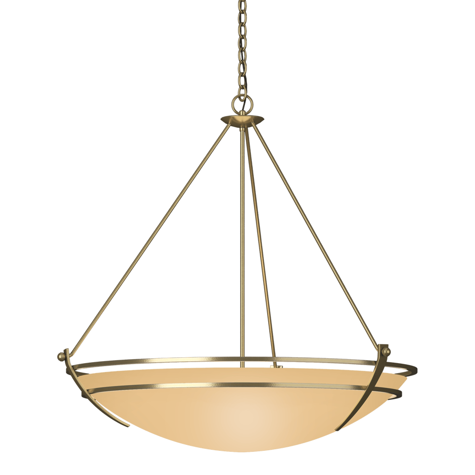 Presidio Tryne Large Scale Pendant - Modern Brass - Sand Glass by Hubbardton Forge