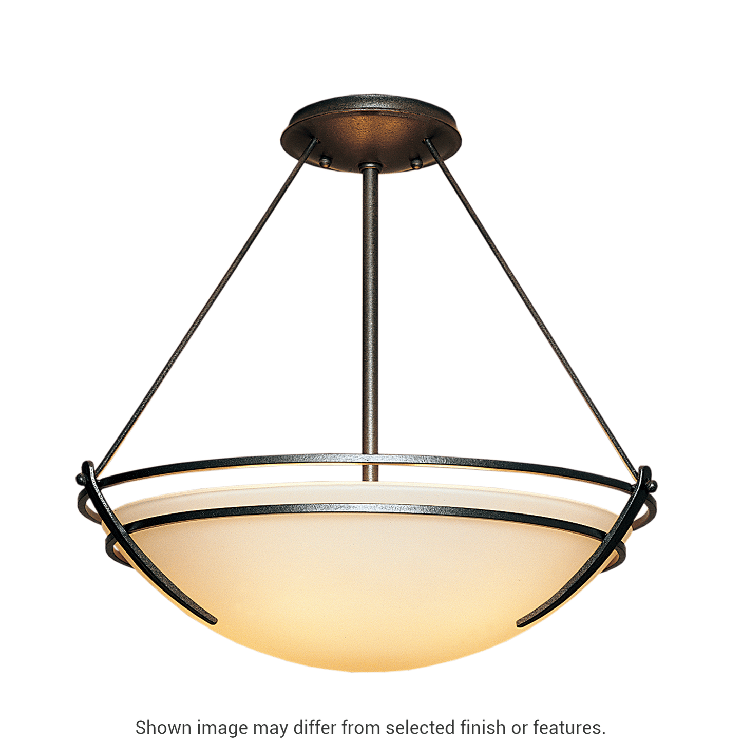Presidio Tryne Semi-Flush - White - Sand Glass by Hubbardton Forge