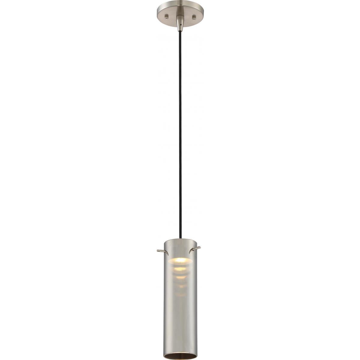 Pulse - LED Mini Pendant with Mirrored Glass - Brushed Nickel Finish - Satco 62-954