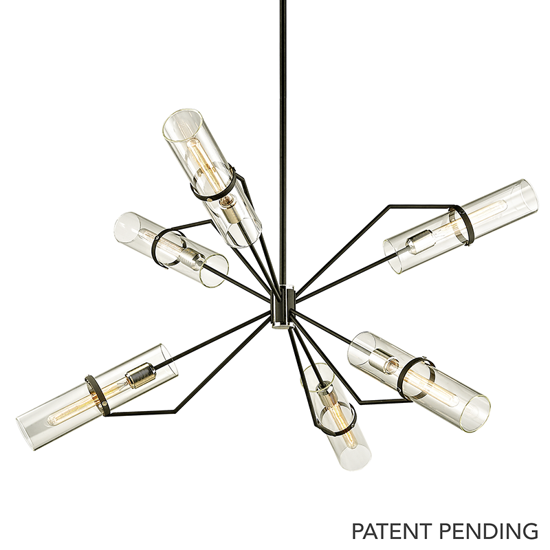 Raef Chandelier - 6-Light - Textured Black & Polish Nickel - Troy Lighting F6328-TBK/PN