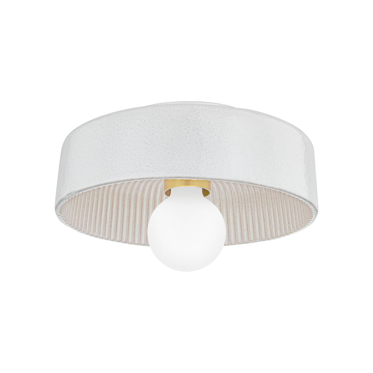 Ray Flush Mount - 1-Light - Aged Brass/ Ceramic Reactive White - Mitzi H778501-AGB/CRW