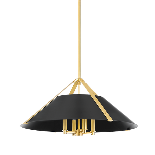 Raymond Pendant - Aged Brass/Soft Black by Hudson Valley Lighting