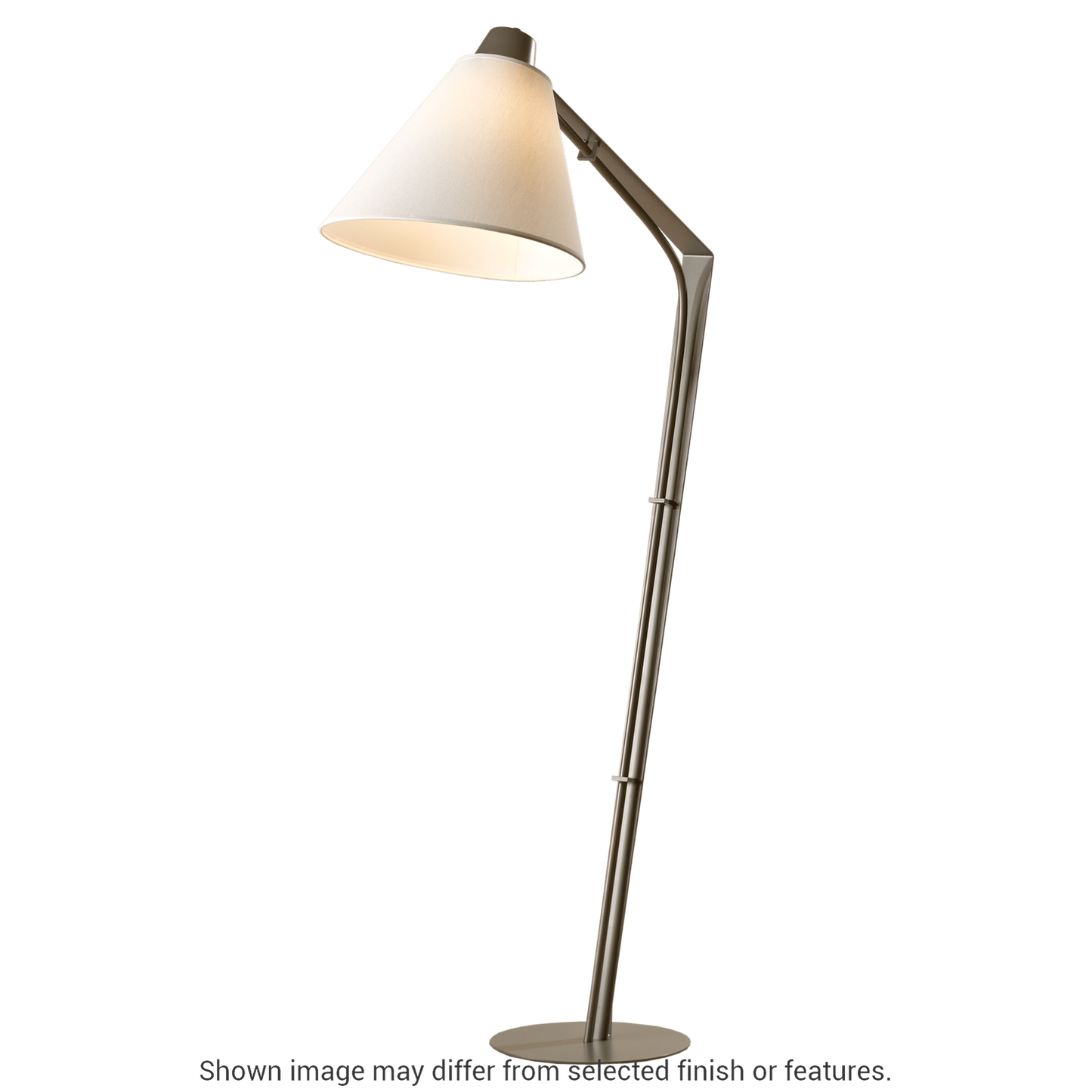 Reach Floor Lamp - White - Natural Anna Shade by Hubbardton Forge