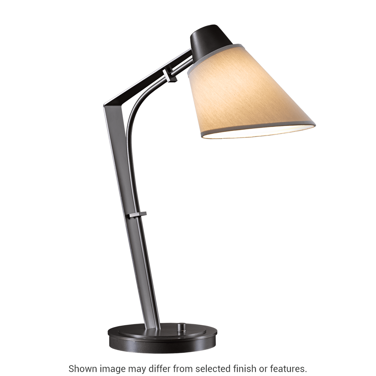 Reach Table Lamp - White - Natural Anna Shade by Hubbardton Forge