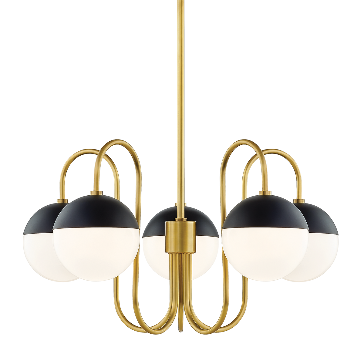 Renee Chandelier - 5-Light - Aged Brass/Black - Mitzi H344805-AGB/BK