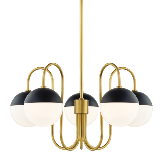 Renee Chandelier - 5-Light - Aged Brass/Black - Mitzi H344805-AGB/BK