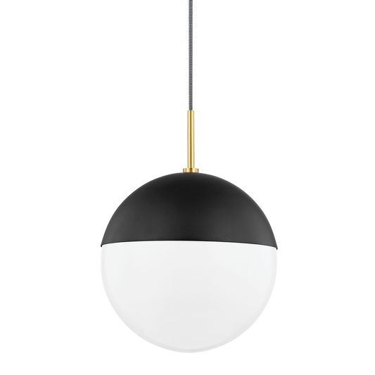 Renee Large Pendant - 1-Light - Aged Brass/Black - Mitzi H344701L-AGB/BK