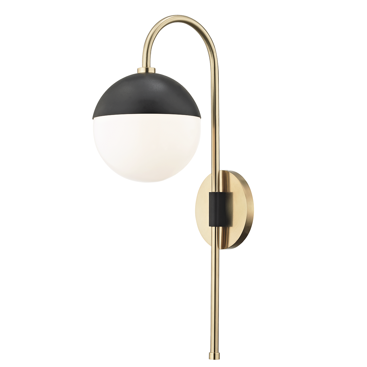 Renee Plug-In Sconce - 1-Light - Aged Brass/Black - Mitzi HL249101-AGB/BK