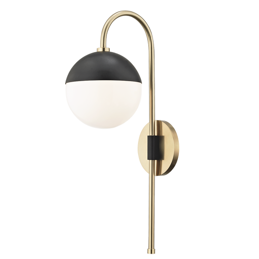 Renee Plug-In Sconce - 1-Light - Aged Brass/Black - Mitzi HL249101-AGB/BK