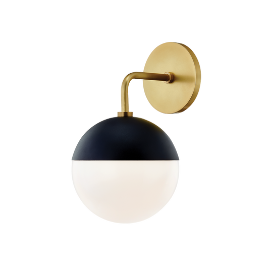 Renee Wall Sconce - 1-Light - Aged Brass/Black - Mitzi H344101-AGB/BK