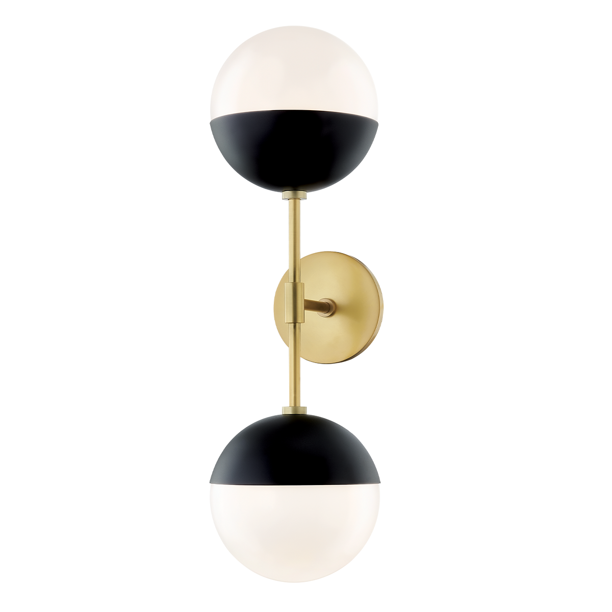 Renee Wall Sconce - 2-Light - Aged Brass/Black - Mitzi H344102A-AGB/BK