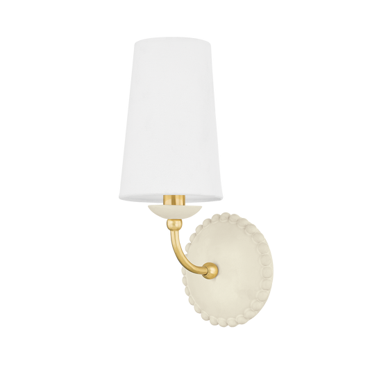 Rhea Wall Sconce - 1-Light - Aged Brass/Ceramic Antique Ivory - Mitzi H663101-AGB/CAI