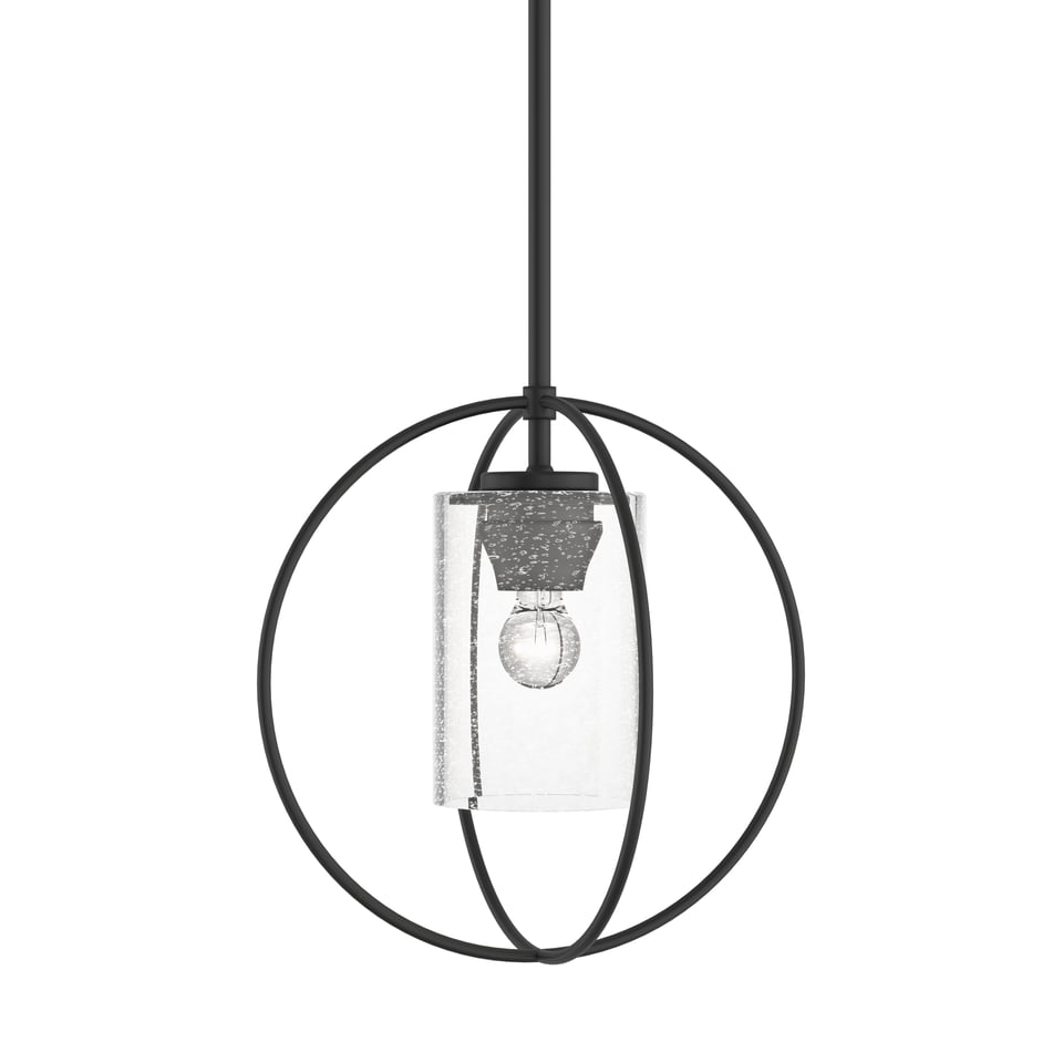 Rhythm Mini Pendant - Black - Clear Seeded Glass by Hubbardton Forge