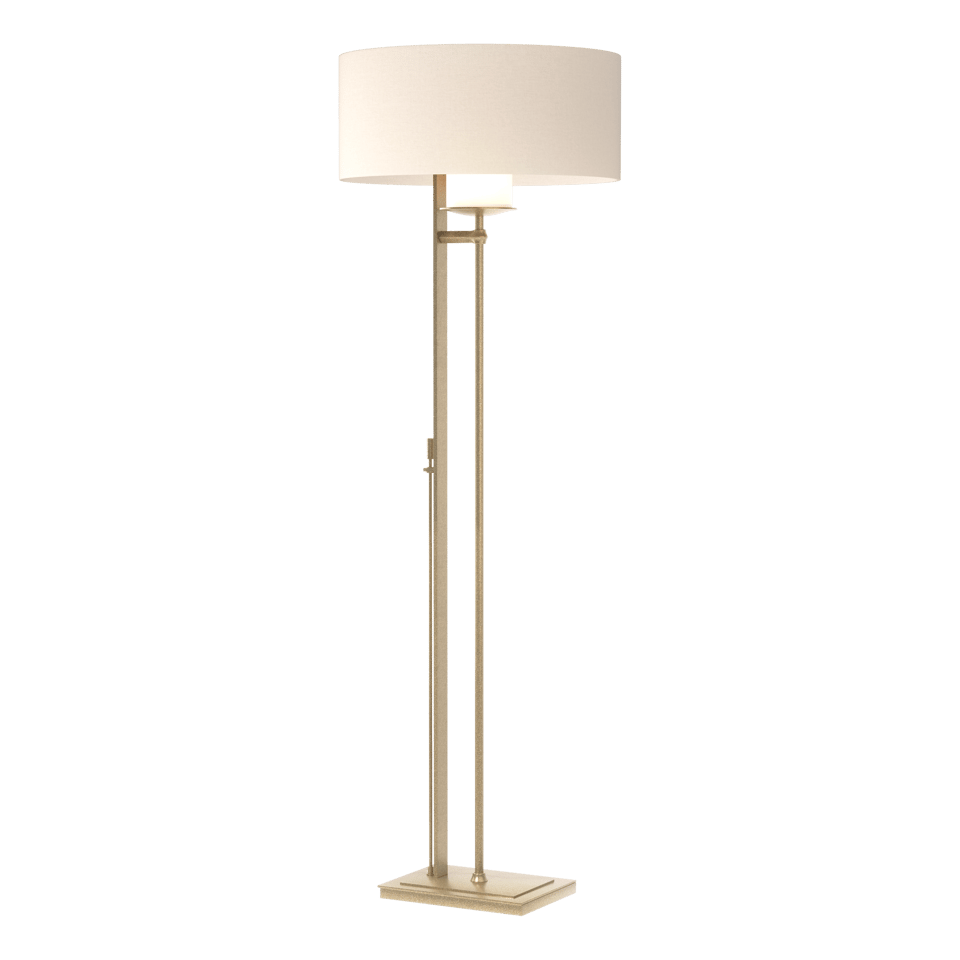 Rook Floor Lamp - Soft Gold - Flax Shade by Hubbardton Forge
