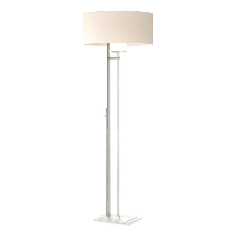 Rook Floor Lamp - Vintage Platinum - Flax Shade by Hubbardton Forge