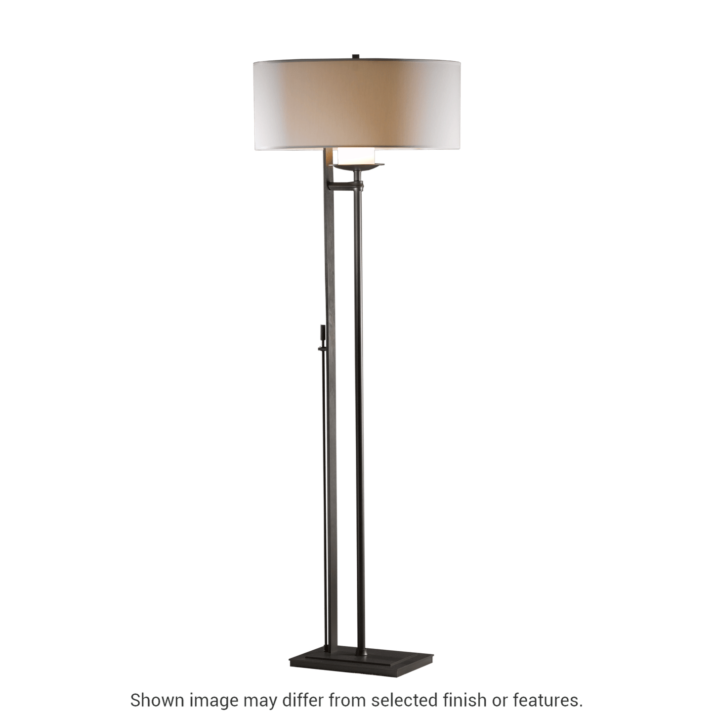 Rook Floor Lamp - White - Natural Anna Shade by Hubbardton Forge