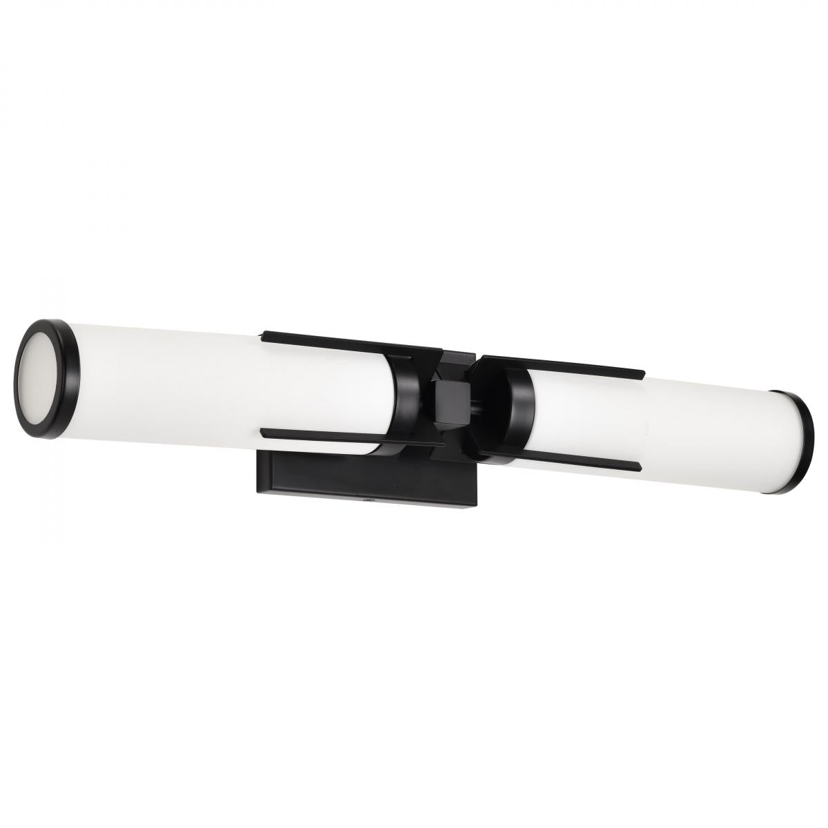 Roselle - 2 Light Vanity - Matte Black with White Glass - Satco 60-8052