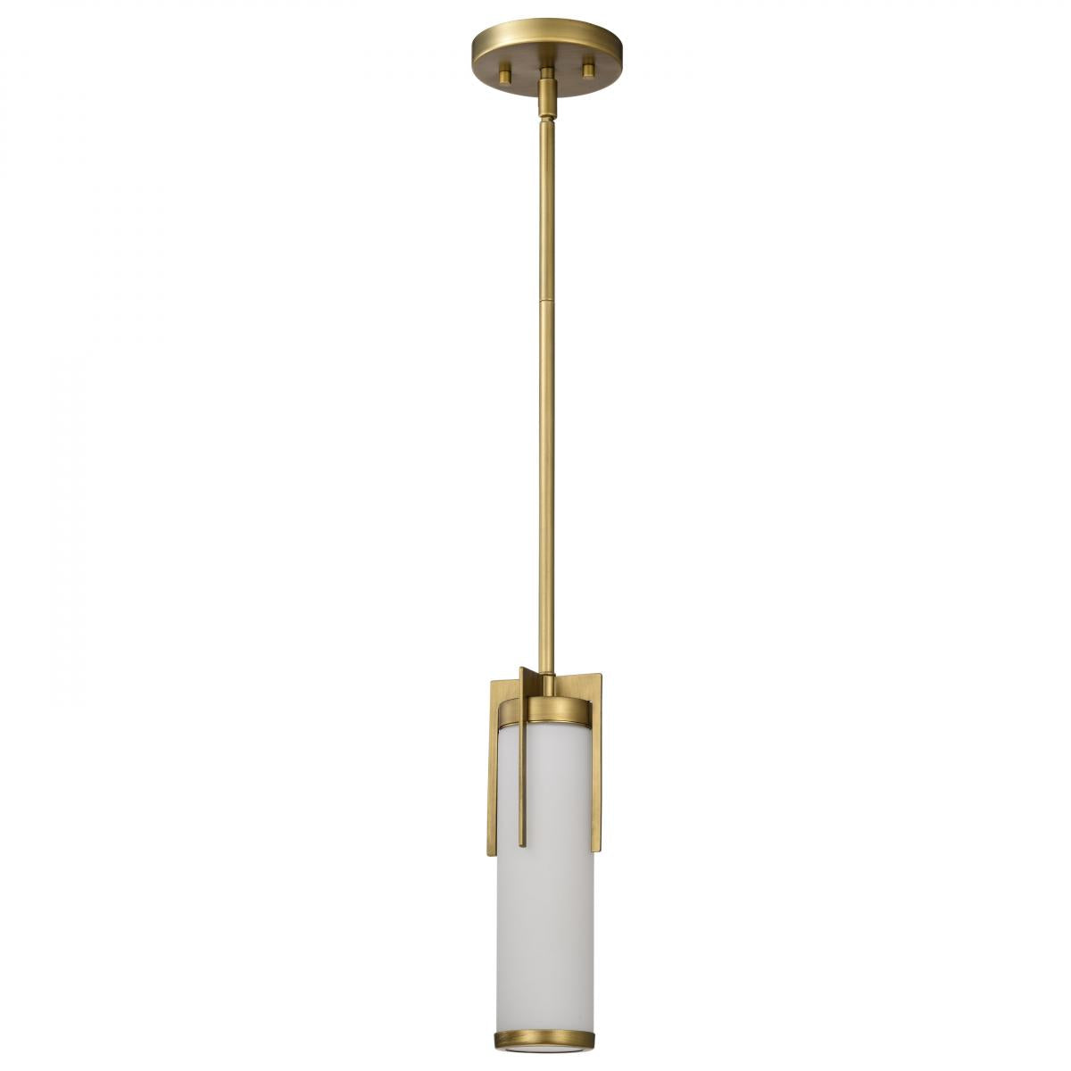 Roselle - Mini Pendant - Natural Brass with White Glass - Satco 60-8043