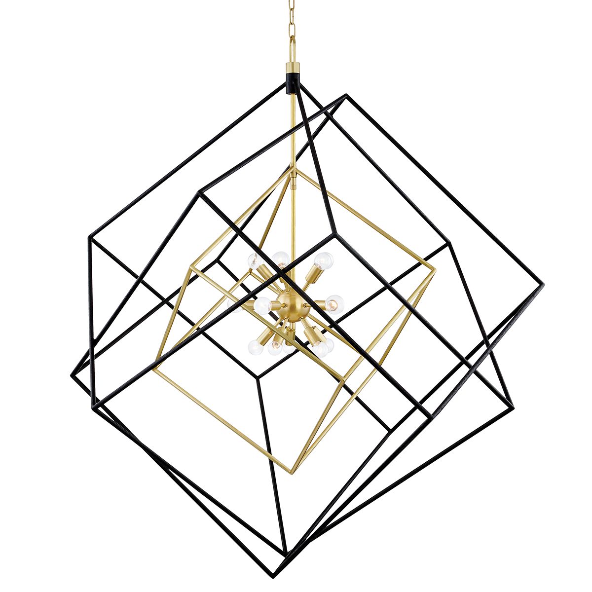 Roundout 15-Light Chandelier - Aged Brass/Black by Hudson Valley Lighting