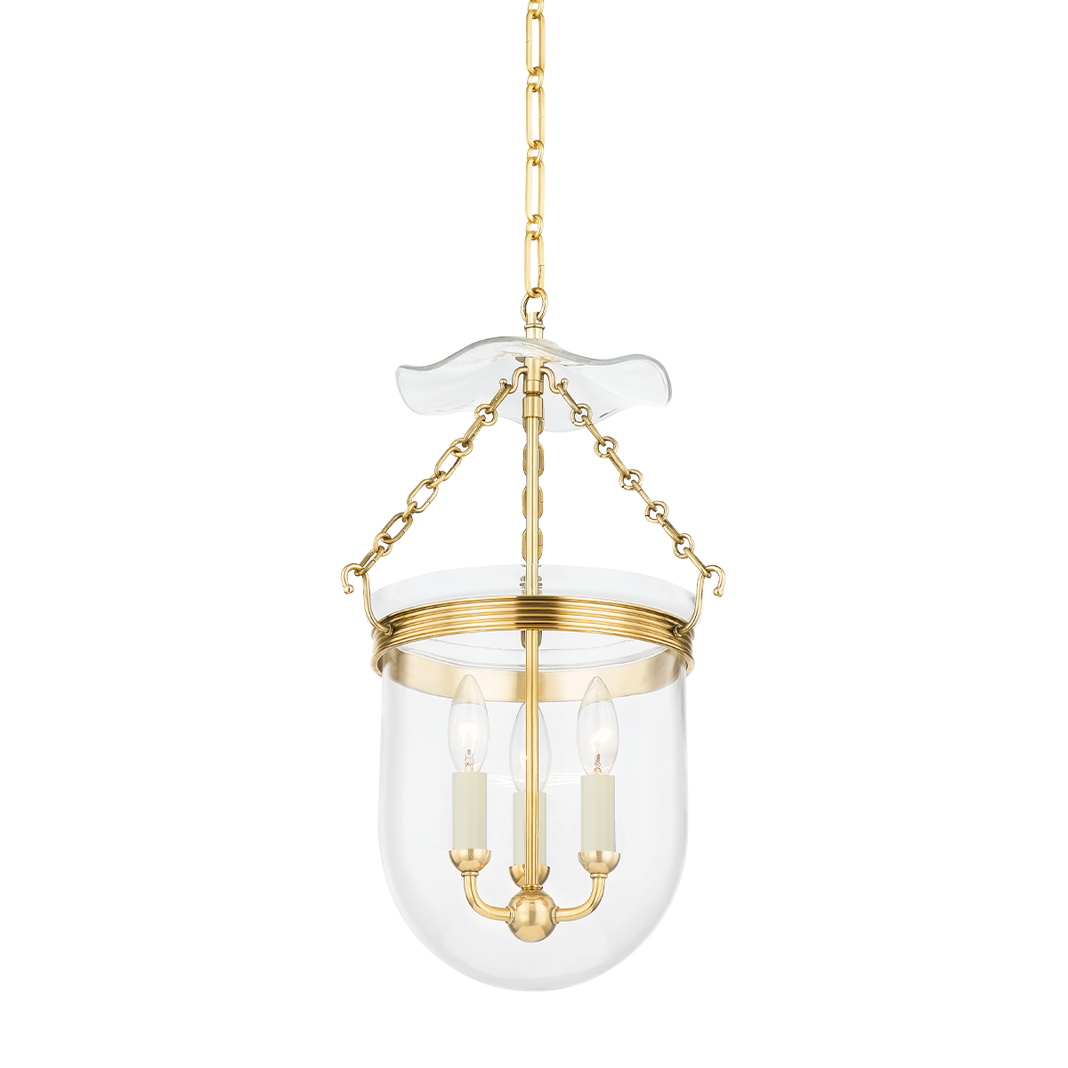 Rousham Lantern - 3-Light - Aged Brass by Hudson Valley Lighting