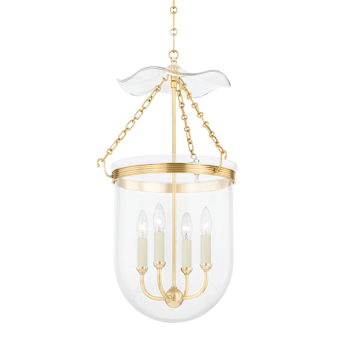 Rousham Lantern - 4-Light - Aged Brass by Hudson Valley Lighting