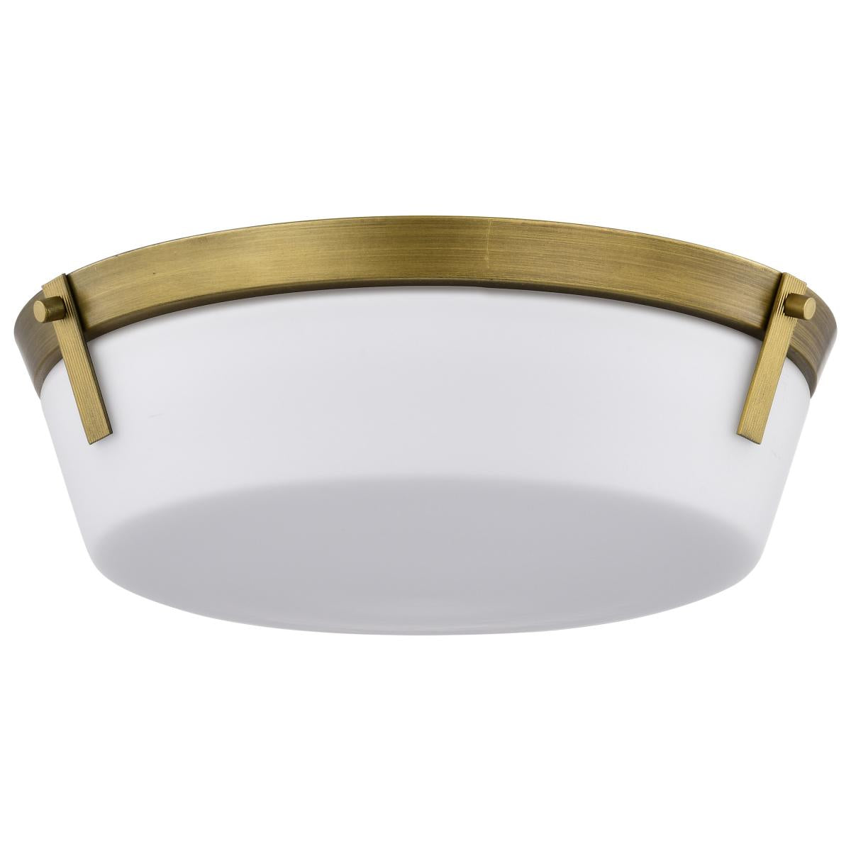 Rowen 3 Light Flush Mount - Natural Brass Finish - Etched White Glass - Satco 60-7750