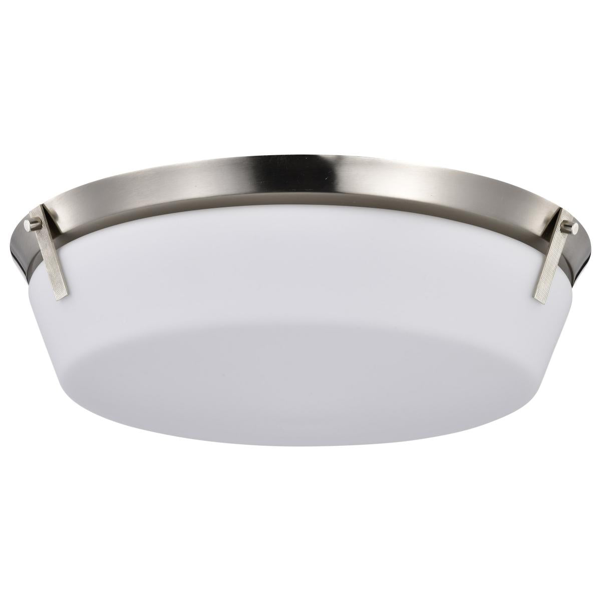 Rowen 4 Light Flush Mount - Brushed Nickel Finish - Etched White Glass - Satco 60-7761