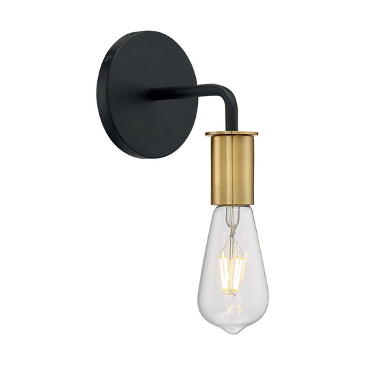 Ryder - 1 Light Sconce with- Black and Brushed Brass Finish - Satco 60-7341