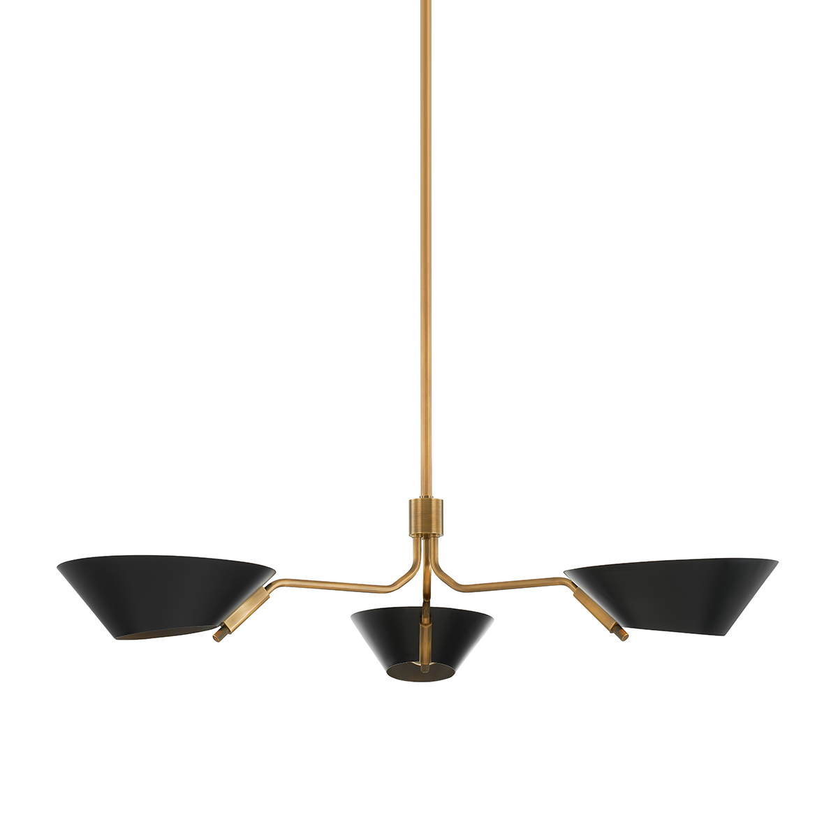 Sacramento Chandelier - 3-Light - Patina Brass/Soft Black - Troy Lighting F8143-PBR/SBK