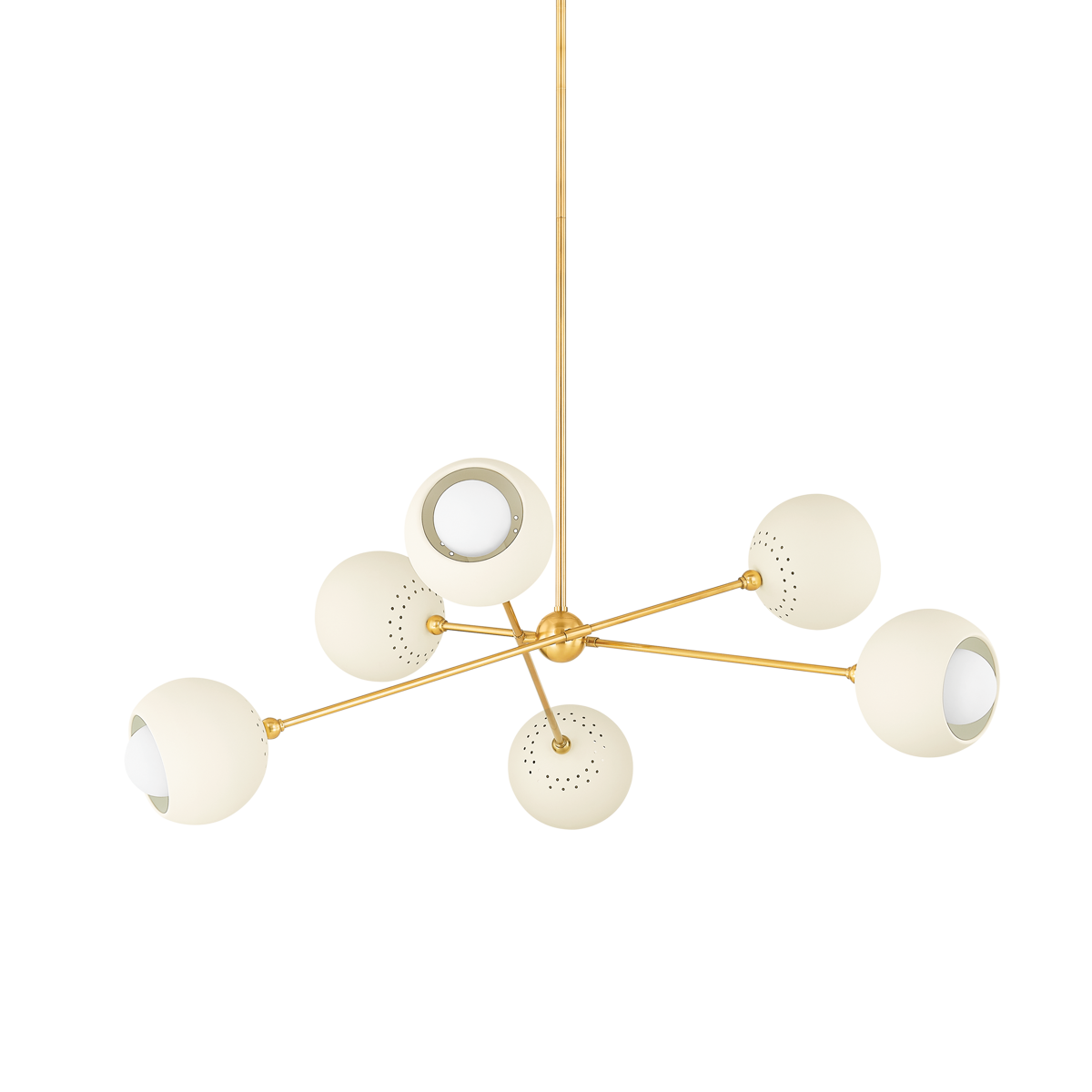 Saylor Chandelier - 6-Light - Aged Brass/Soft Cream - Mitzi H832806-AGB/SCR