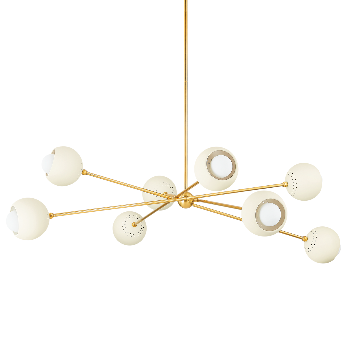 Saylor Chandelier - 8-Light - Aged Brass/Soft Cream - Mitzi H832808-AGB/SCR
