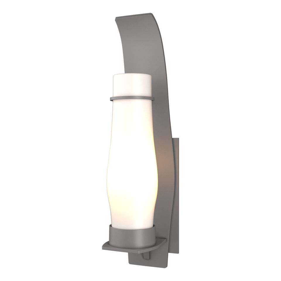 Sea Coast Large Outdoor Sconce - Coastal Burnished Steel - Opal Glass by Hubbardton Forge