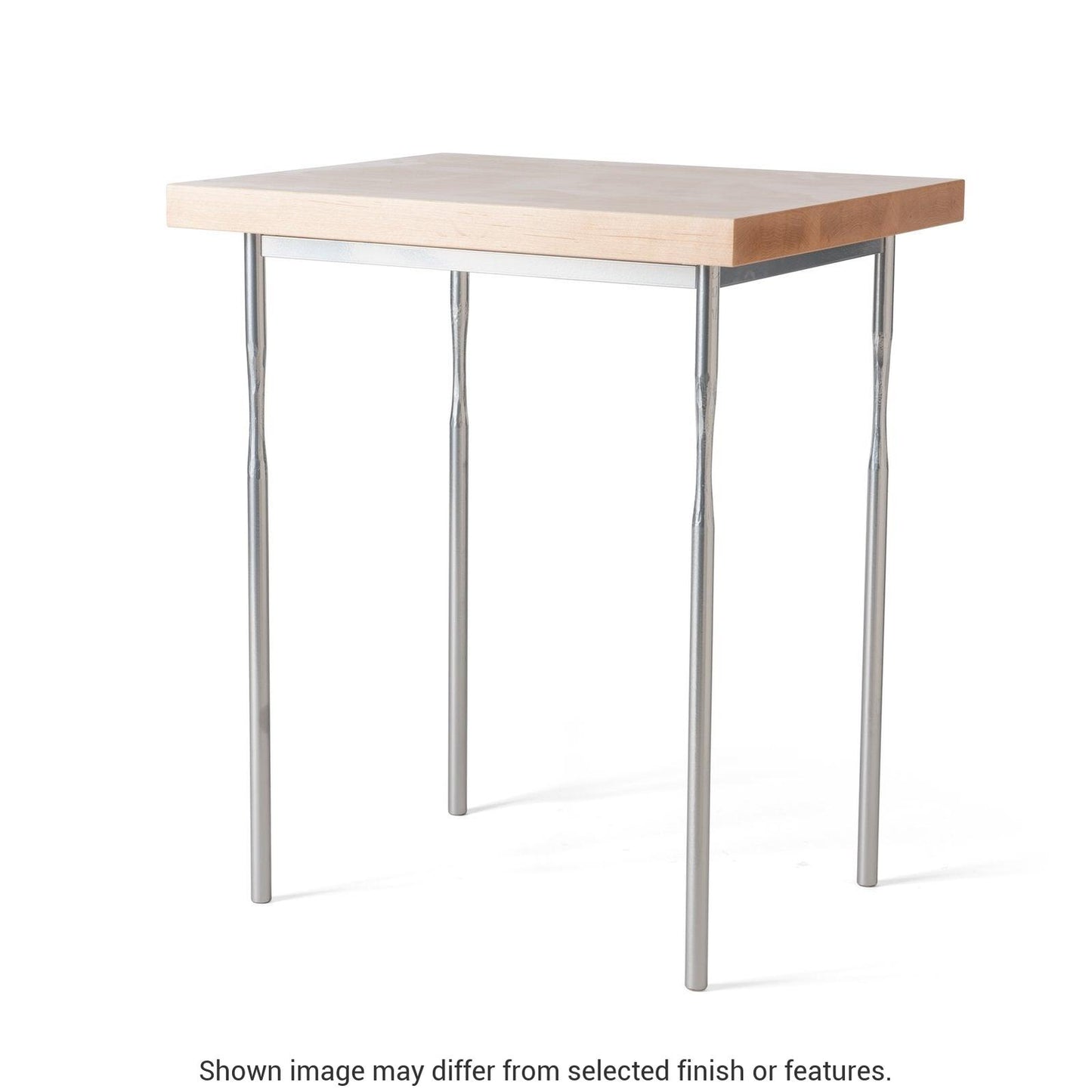 Senza Wood Top Side Table - White - Maple Natural Wood Top Accent by Hubbardton Forge