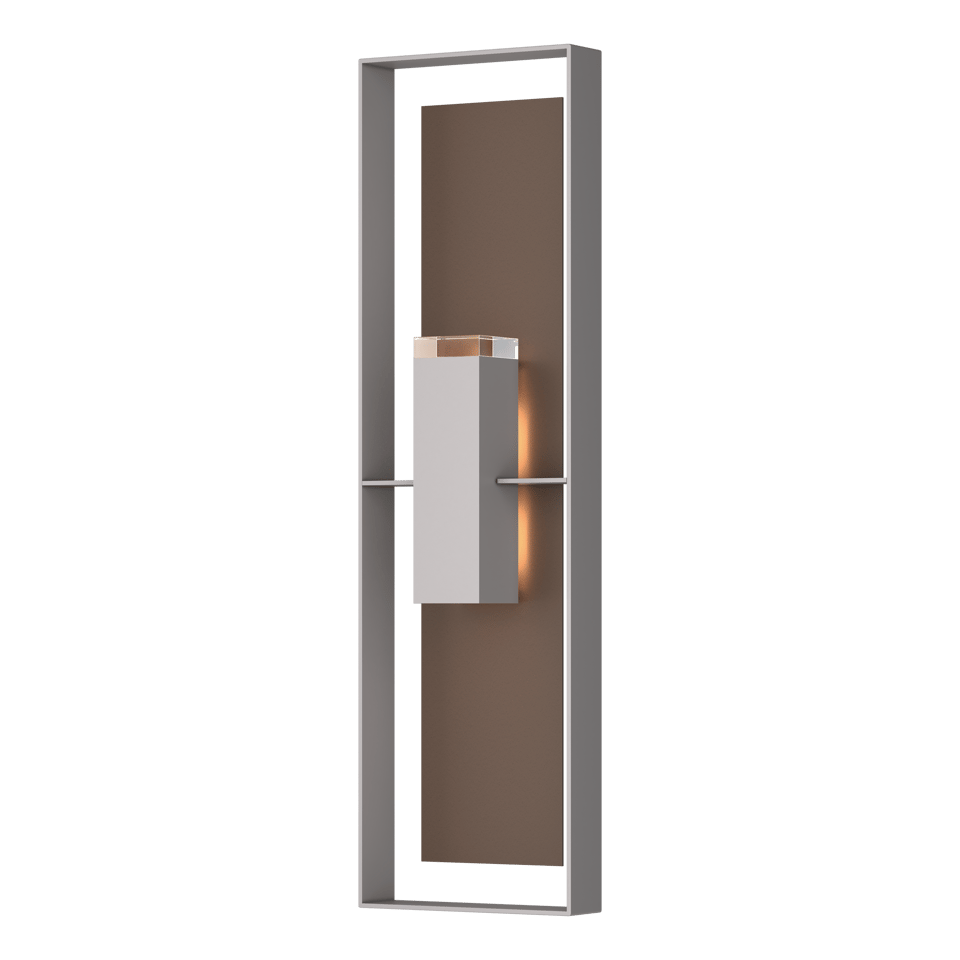 Shadow Box Extra Tall Sconce - Coastal Burnished Steel - Coastal Bronze Accent by Hubbardton Forge