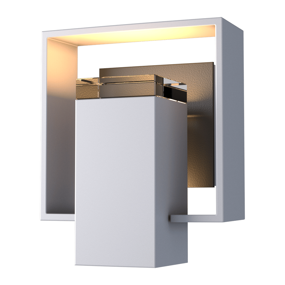 Shadow Box Small Outdoor Sconce - Coastal Burnished Steel - Coastal Black Accent by Hubbardton Forge