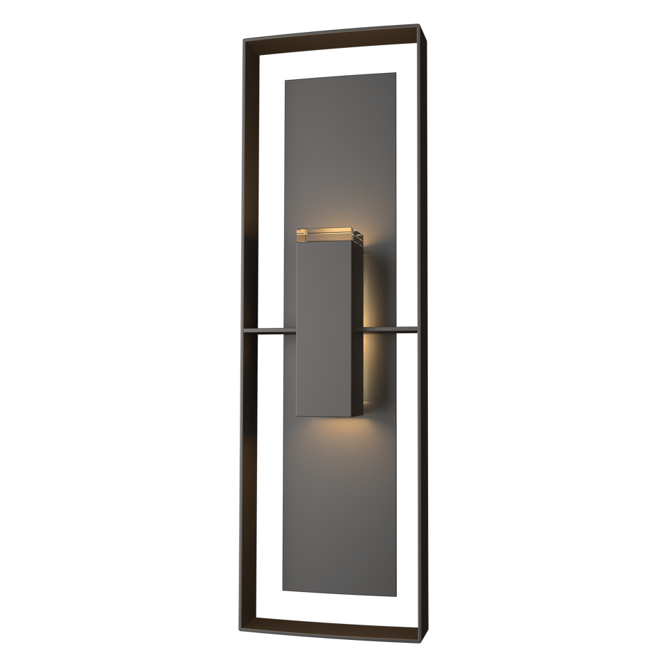 Shadow Box Tall Outdoor Sconce - Oil Rubbed Bronze - Coastal Black Accent by Hubbardton Forge