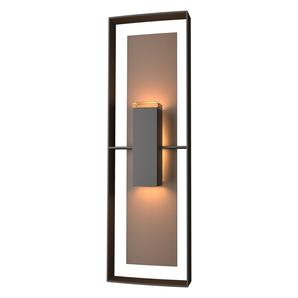 Shadow Box Tall Outdoor Sconce - Oil Rubbed Bronze - Coastal Bronze Accent by Hubbardton Forge