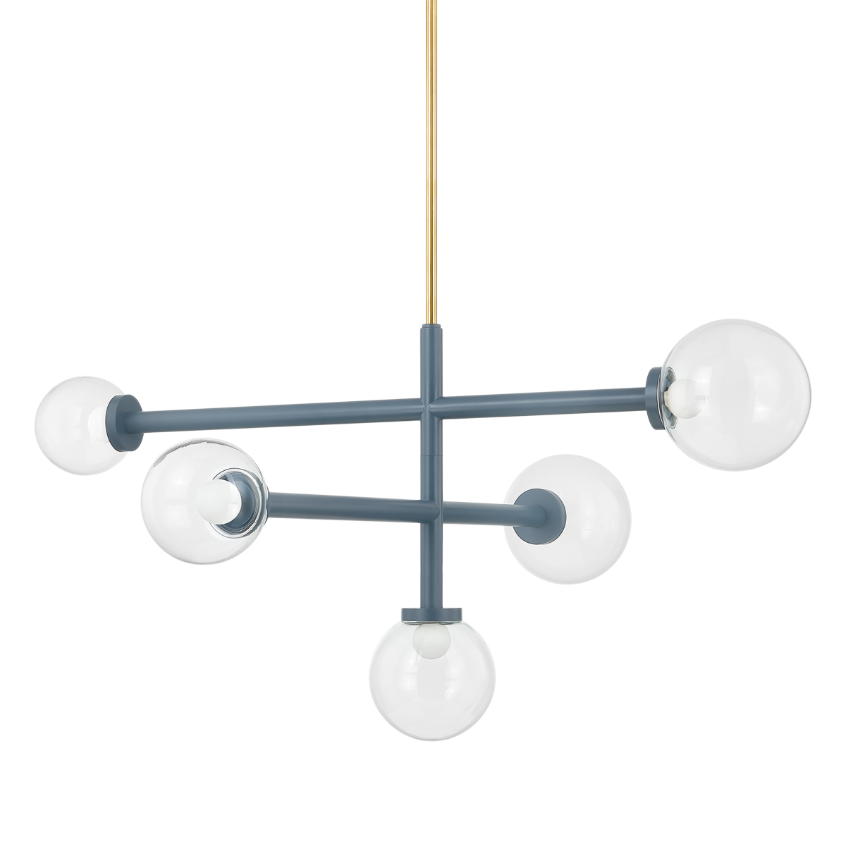 Sia Chandelier - 5-Light - Aged Brass/Slate Blue - Mitzi H883805-AGB/SBL