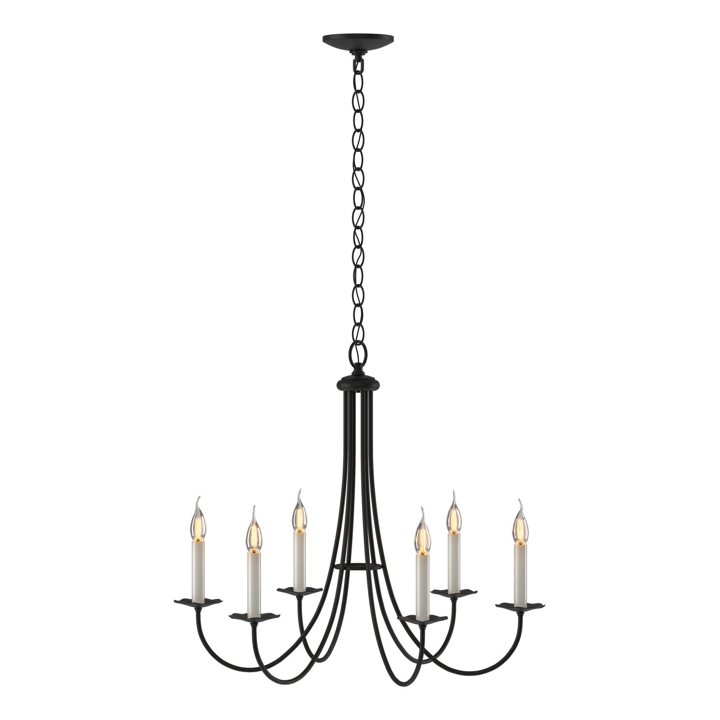 Simple Sweep 6-Arm Chandelier - Black by Hubbardton Forge