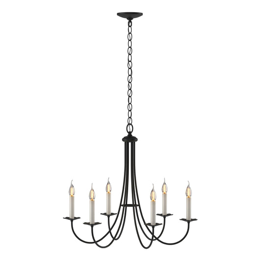 Simple Sweep 6-Arm Chandelier - Black by Hubbardton Forge
