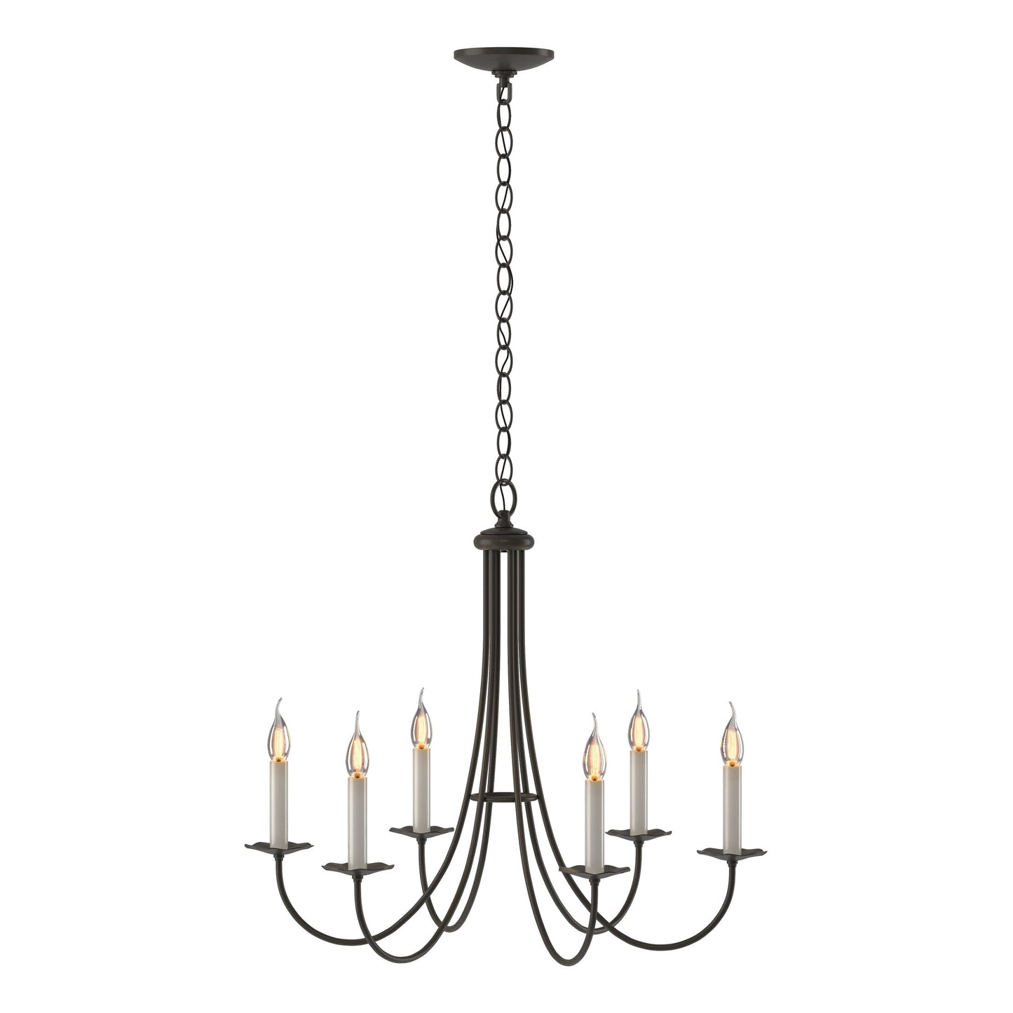 Simple Sweep 6-Arm Chandelier - Dark Smoke by Hubbardton Forge