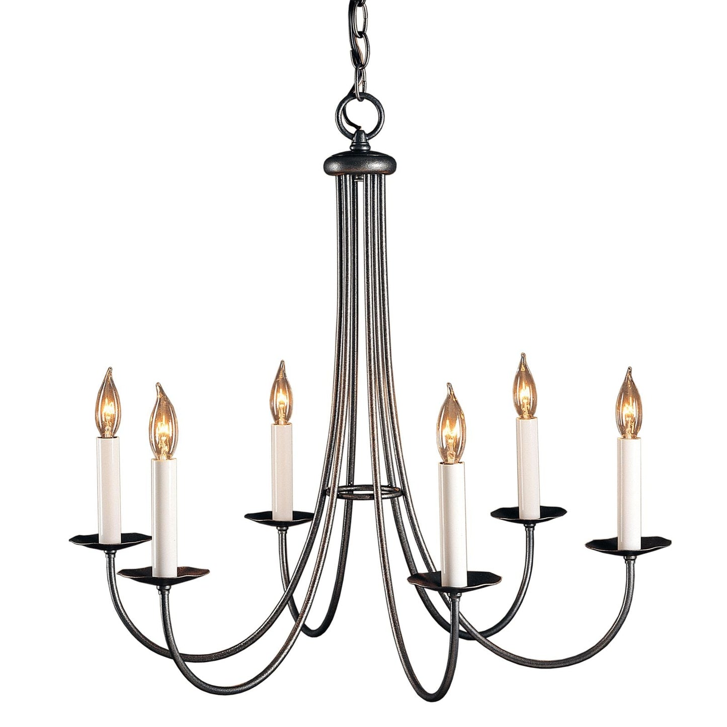 Simple Sweep 6-Arm Chandelier - Natural Iron by Hubbardton Forge