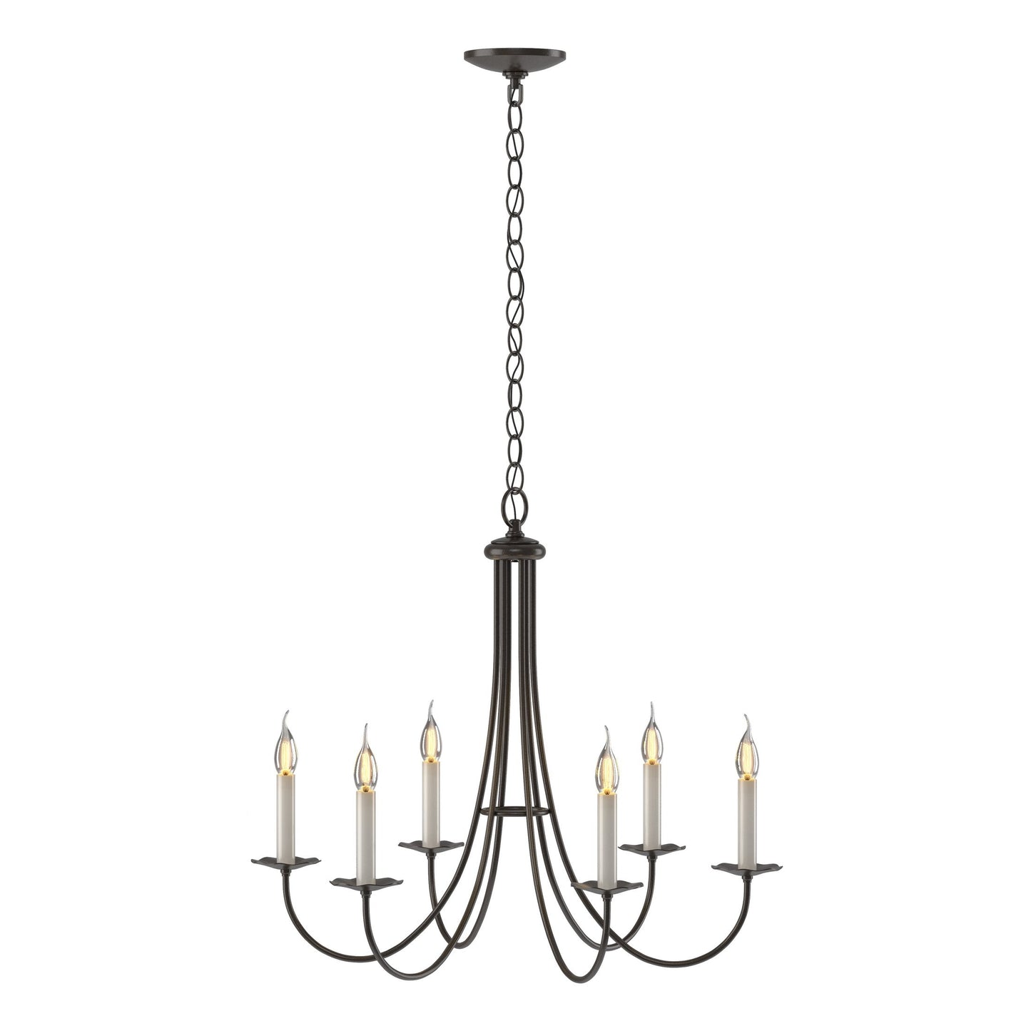 Simple Sweep 6-Arm Chandelier - Oil Rubbed Bronze by Hubbardton Forge