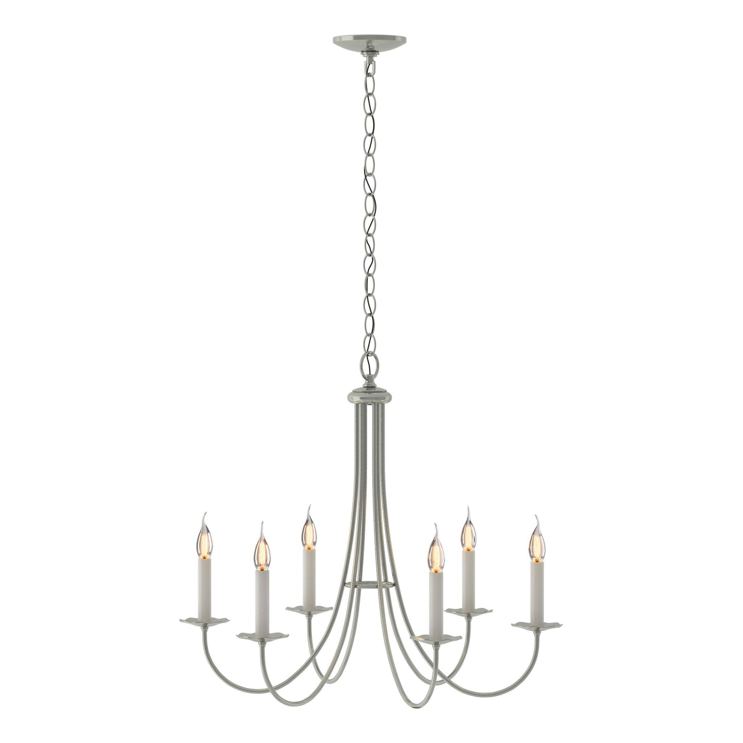 Simple Sweep 6-Arm Chandelier - Sterling by Hubbardton Forge