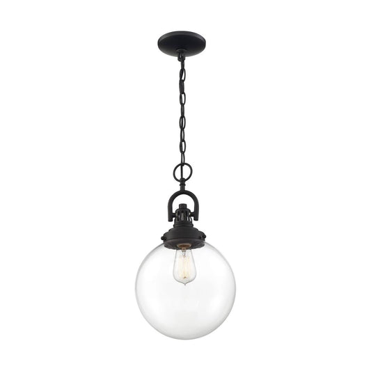 Skyloft -1 Light Pendant - with Clear Glass - Aged Bronze Finish - Satco 60-6673